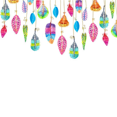 

Newest DIY Self-Adhesive Colorful Feather Wall Decor Stickers Removable Decals Transfer For Bedroom Living Room Background