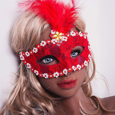 

Siaonvr Dreamowl Sequins Lace Floral Mardi Gras Masquerade Costume Feather Mask