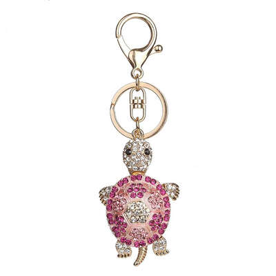 

Rhinestone Tortoise Keychains Animal Turtle Key Rings Metal Crystal Key Chains Holder