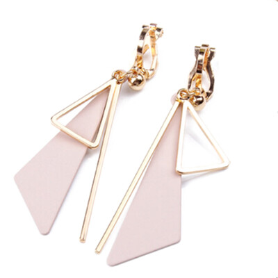 

2 Styles Europe And America Hot Sale Pink Earrings Triangle Geometric Irregular Eardrop Women Earring