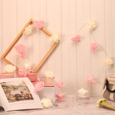 

Gobestart LED Rose Lamp String Ins Girl Bedroom Fresh Decoration Advertising Light String