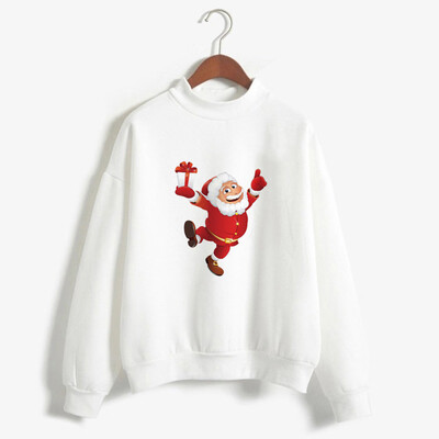 

Gobestart Women Casual Santa Claus Print Blouse Tops Christmas Pullover Sweatshirt