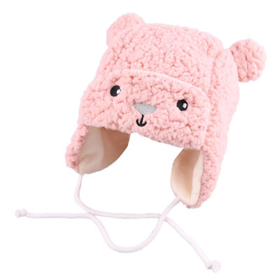 

Baby winter Hat Cute Bear Baby Earmuffs Hats Winter Velvet Warm Infant Caps Cartoon Soft Beanie Cap for Baby Boys Girls 1-3Y