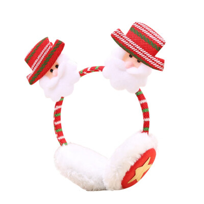 

Santa Claus Earmuffs Kids Girls Boys Christmas Santa Claus Pattern Cartoon Party Xmas Hairstick Hairbands Baby Wear