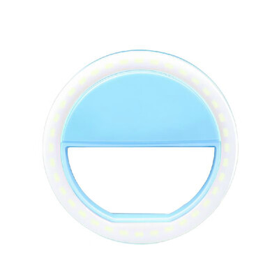 

Selfie LED Light Ring Flash Fill Clip Camera For I-Phone & Tablet White