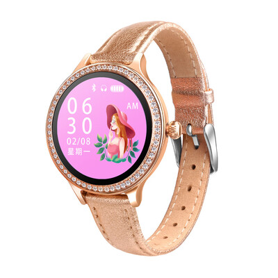 

〖Follure〗Luxury Leather Strap M8 Smart Watch Women Heart Rate Monitor Blood Pressure