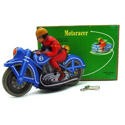 

Siaonvr Tinplate Nostalgic Clockwork Chain Toy Photography Props Motorcycle