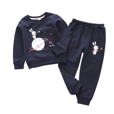 

Autumn Pajama Set Printed Graffiti Sweater Pajamas Shirt Pants Fashion Baby Girl Clothes Set 2T-7TChildren Clothing Set