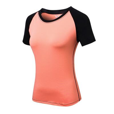 

Women O-Neck Quick Dry Fitness Running T-shirts Summer Spring Outdoor Sports Elastic Clothes