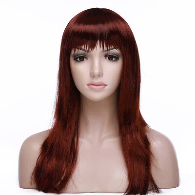 

Long Curly Synthetic Wig with Bangs Hair Wigs Straight Wig Full Head for Women