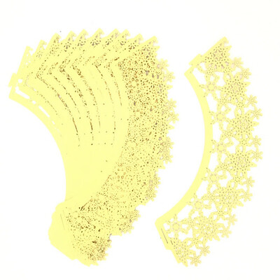 

12Pcs Set Little Vine Lace Cut Cupcake Wrapper Liner Baking Cup Hollow Paper Cake Cup Diy Baking Fondant Cupcake