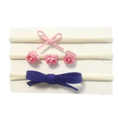 

3 PcsSet Kids Baby Girl Floral Bow Elastic Headbands Princess Holiday Party Hair Accessories Baby Photography Band Headwear
