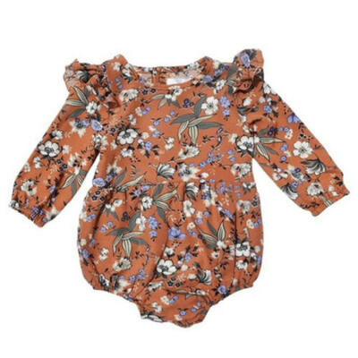 

UK Newborn Baby Girls Autumn Clothes Long Sleeve Floral Romper Jumpsuit Outfits