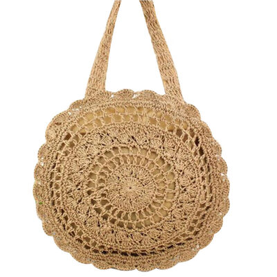 

Fashion Women Flower Straw Woven Solid Color Summer Beach Tote Shoulder Hand Bag