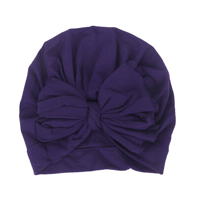 

All Season Sweet Baby Girl Hat With Bowknot Comfortable Cute Solid Color Candy Color Baby Turban Cap Elastic Infant Accessories