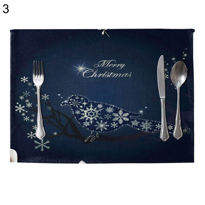 

Christmas Fashion Dining Table Linen Heat Insulation Mat Placemat Kitchen Decor