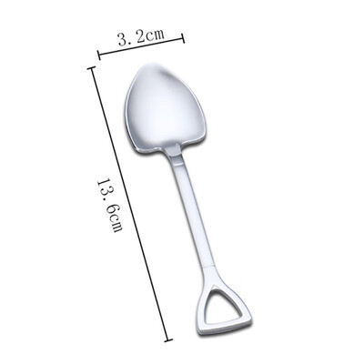 

1 pc Stainless Steel Coffee Spoon Shovel Shaped Ice Cream Sugar Tea Spoon Dessert Forks Tableware  M L