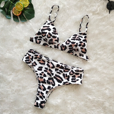 

2019 Sexy Leopard Print Women Swimwear Suit Push Up Two-pieces Triangle Bathing Suit Summer Casual Intimates Lingerie