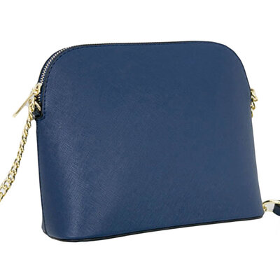 

Simple Solid Color Women Zipper Chain Faux Leather Crossbody Shoulder Shell Bag