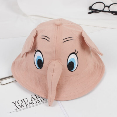 

Autumn Baby Boys Girls Toddler Cartoon Elephant Bucket Hats With Ear Design Caps Reversible Sun Headwear