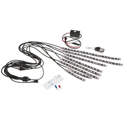 

Motorcycle LED Strip Lights Kit 8PCS Motorbike LED Lights Strips Multi-Color Lights Lamp Controlled by Remote