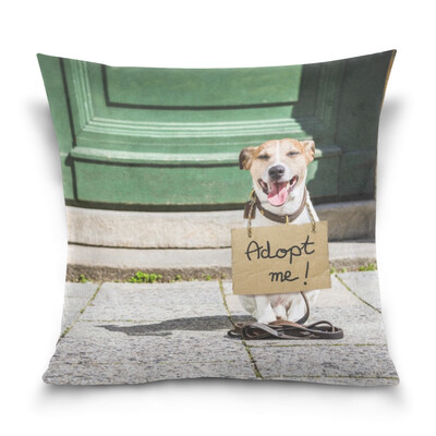 

ALAZA Throw Pillow Case Decorative Pillow Covers 16 X 16 inch Homeless Abandoned Dog Pattern Pillowcase