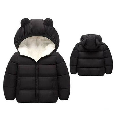 

Baby Boys Girls Solid Color 3D Ears Hooded Jacket Winter Warm Coat Zip Snowsuits