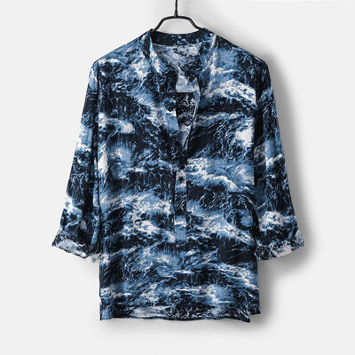 

Tailored Mens Market Cotton Tie Dyed Long Sleeve Print Casual Fashion Confortable Shirt