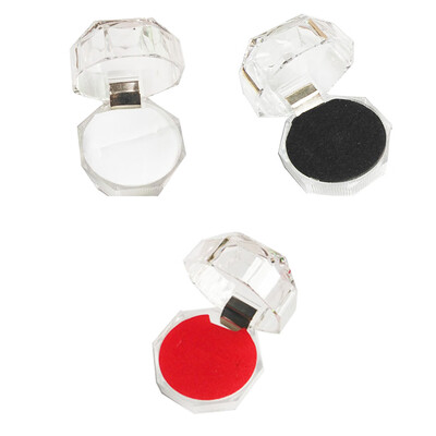 

Simply Design Acrylic Tranparent Small Box Portable Ring Earring Polygon Jewelry Box Jewelry Accessories