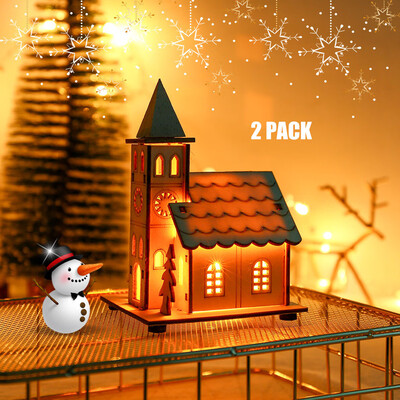 

Siaonvr Small Wooden LED House Lighted Cabin For Party Wedding Decoration Christmas Toy