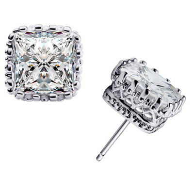 

Women Jewelry Square Zircon Earrings Elegant Ear Studs Fashion Accessories