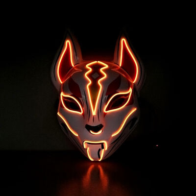 

Fox Face Mask Creative Halloween Glowing Mask Masquerade Bar Party Performance Fearsome Night Light Mask