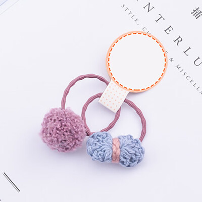 

2 Pcs Hair Accessories Baby Girl Ball Wool Elastic Headbands Holiday Party Hair Band Headwear Accessories