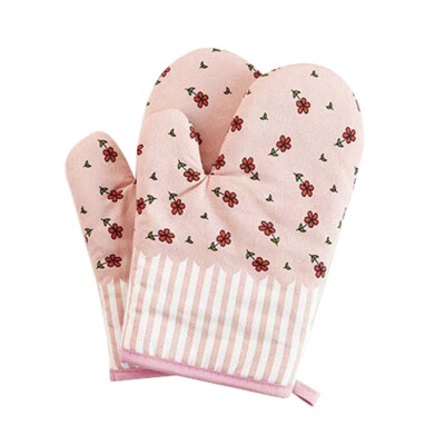 

Heat-Proof Microwave Oven Barbecue Pot Gloves Mitts Lattice Kitchen Gloves