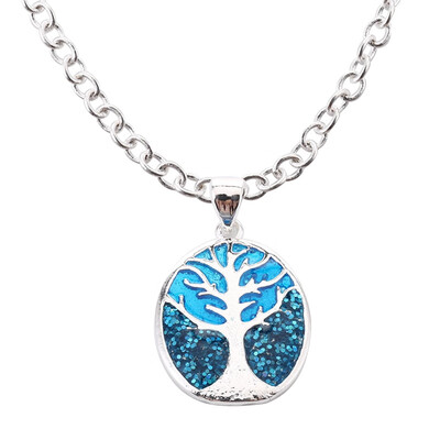 

2019 Women Fashion Opal Necklace Butterfly Mermaid Tail Necklace Sea Turtle Cross Pendant Life Tree Necklace