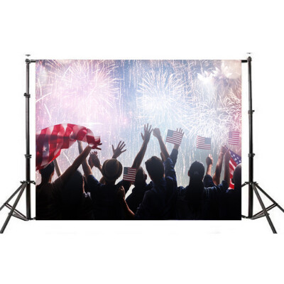 

Toponeto American Flag Background Independence Day Carnival Vinyl Photography Backdrops