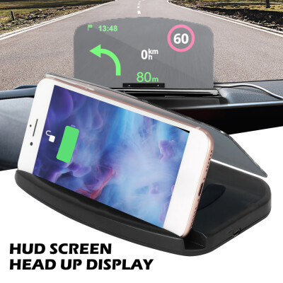 

Car HUD Head Up Display Navigation Holder with Wireless Charger Pad For Mobile Phone