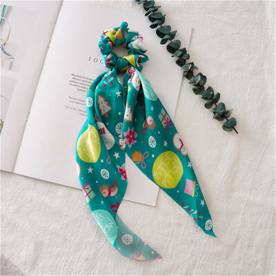

Gobestart Polyester Fiber Hairring Christmas Snowflake Stripe Tie Hair Rope Ribbon Hairpin