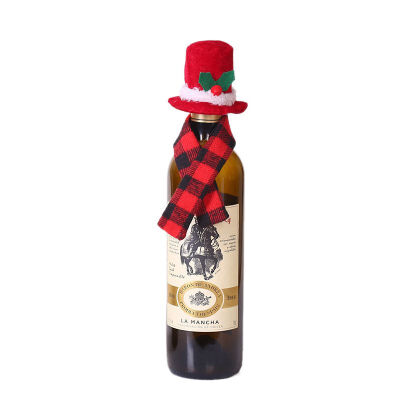 

Christmas Wine Bottle Cover Scarf And Hat Festival Decorations For Party New Year Holiday Home Party Dining Table Decor