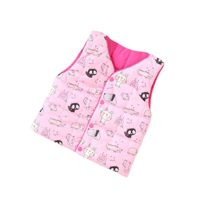 

Baby Vest Autumn Boys Girls Cartoon Print Vest Jacket Clothes Kid Winter Cotton Waistcoat Outerwear Coat