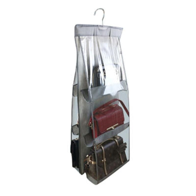 

6 Pocket Foldable Hanging Bag 3 Layers Folding Shelf Bag Purse Handbag Organizer Door Sundry Pocket Hanger Storage Closet Hanger