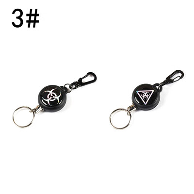 

60cm Steel Wire Rope Retractable Carabiner Survival Key Chain Recoil Keyring