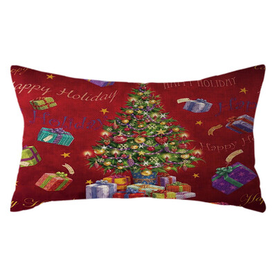 

Tailored Christmas Santa Claus Pillow Case Linen 30x50cm Throw Cushion Cover Home Decor