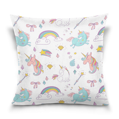 

ALAZA 16 X 16 inch Pillow Case Decorative Cushion Cover Unicorn Rainbow Pattern Pillowcase