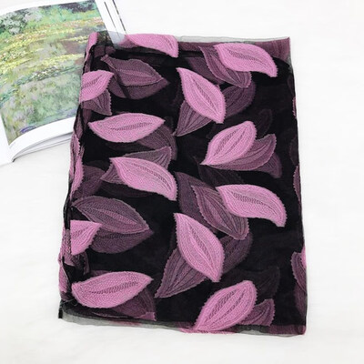 

1Pc Fashion Design Leafs Embroidered Organza Scarves And Shawls Scarf For Women