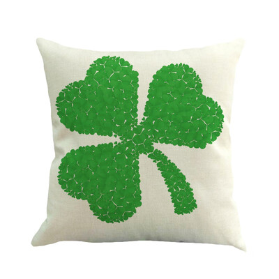 

Saint Patricks Day with Green Clover Throw Pillow Cover Cushion Case Spring Irish Shamrock Zippered Pillowcase Set Shams Home