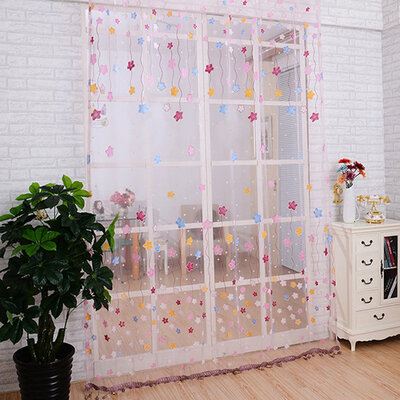 

Stars Voile Net Panel Curtains Window Living Room Bedroom Kitchen Home Decor