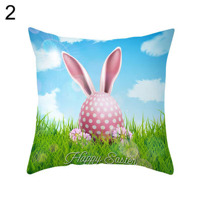 

Easter Flower Egg Rabbit Throw Pillow Case Home Car Decor Sofa Bed Cushion Cover