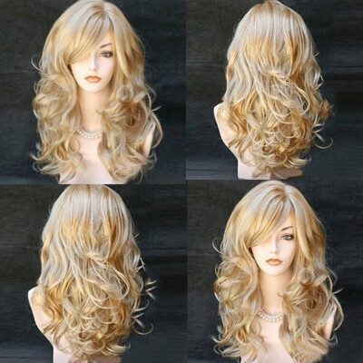 

〖Follure〗Blonde Wigs Wavy Curly Long Heat Resistant Fiber Costume Party Wigs for Women