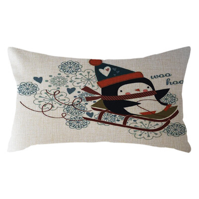

Tailored Christmas Santa Claus Pillow Case Linen 30x50cm Throw Cushion Cover Home Decor